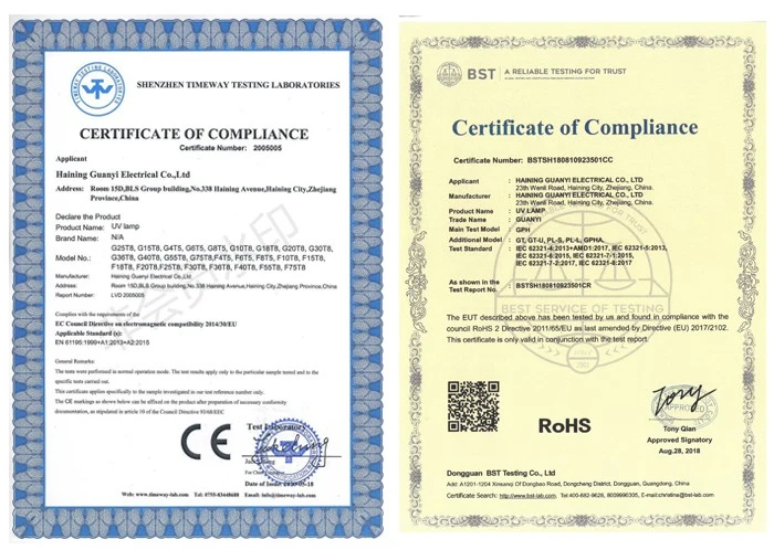 certification of water purification uv light bulb certification of water purification uv light bulb